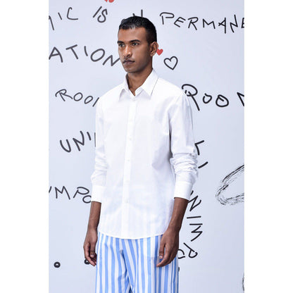 Genes Lecoanet Hemant Malmal Formal Regular Fit Shirt- White