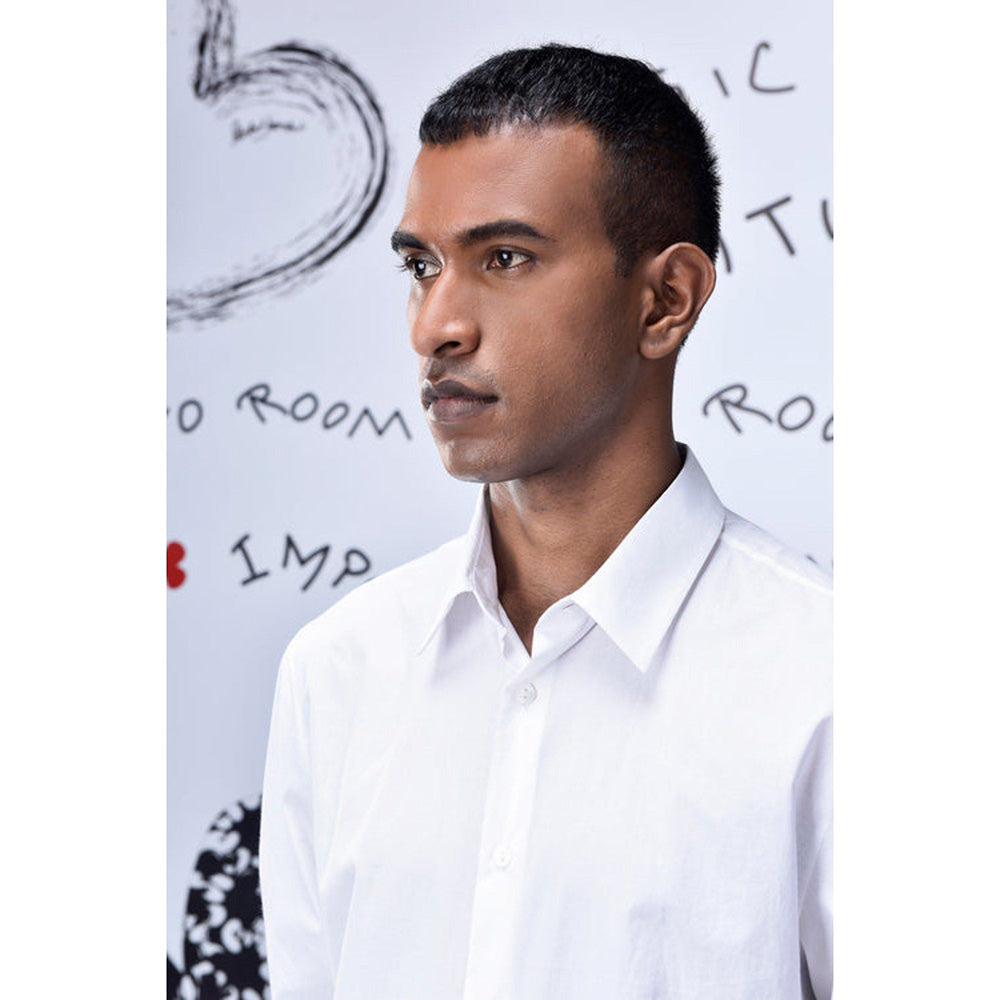 Genes Lecoanet Hemant Malmal Formal Regular Fit Shirt- White