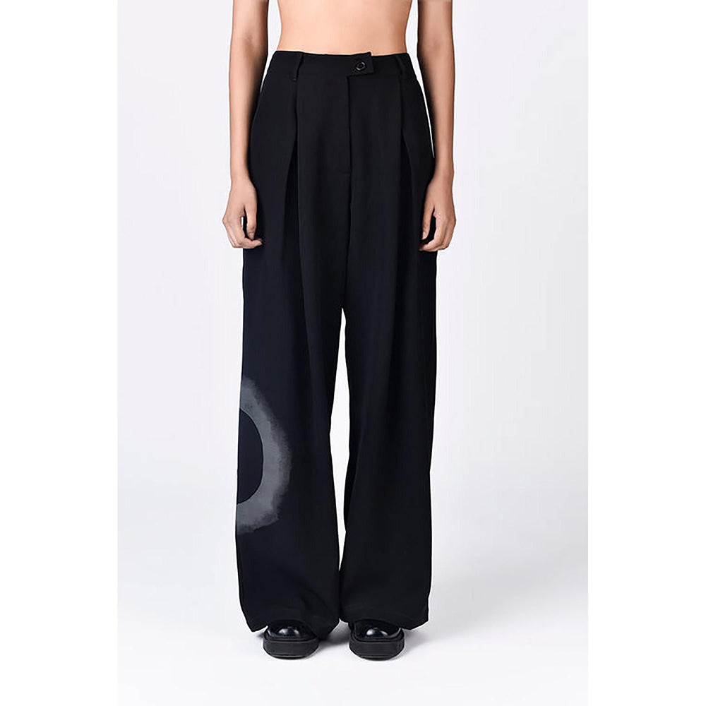 Genes Lecoanet Hemant Easy Fit Pleated Trousers with Flap Pockets and Eclipse Print