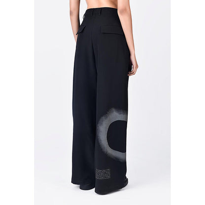 Genes Lecoanet Hemant Easy Fit Pleated Trousers with Flap Pockets and Eclipse Print