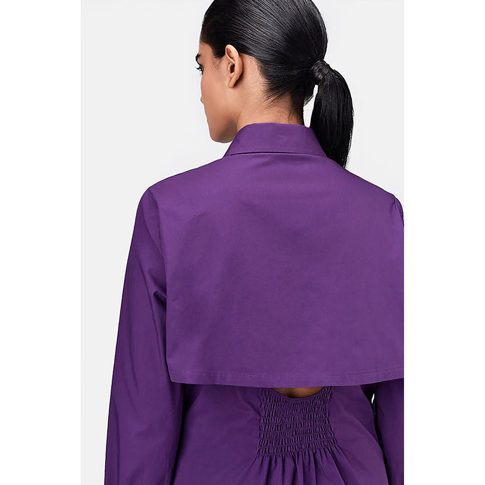 Genes Lecoanet Hemant Women's Regular Fit Cotton Button-Up Shirt-Amethyst