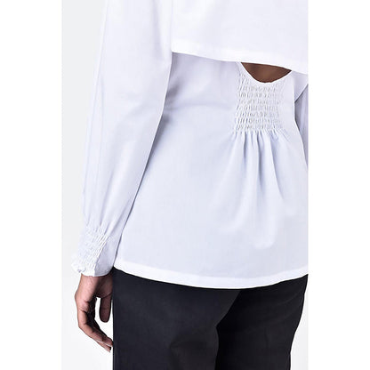 Genes Lecoanet Hemant Women's Regular Fit Cotton Button-Up Shirt-White