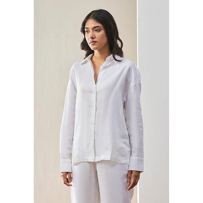 Genes Lecoanet Hemant White Linen Shirt With Wide Cuff