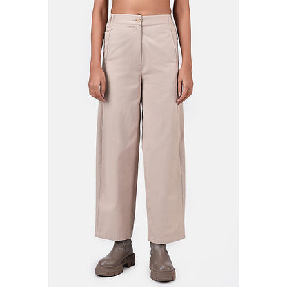 Genes Lecoanet Hemant Cotton Light Twill Straight Fit Trousers With Knee Pleats
