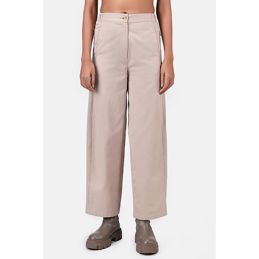 Genes Lecoanet Hemant Straight Fit Trousers With Detailed Construction Sand