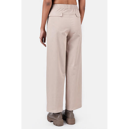 Genes Lecoanet Hemant Straight Fit Trousers With Detailed Construction Sand