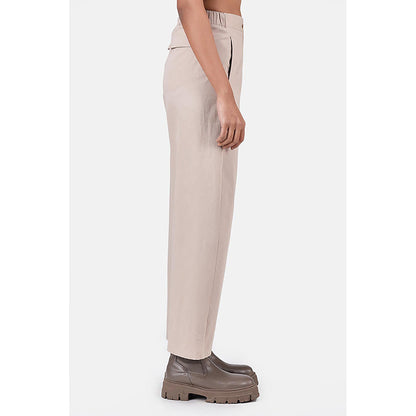 Genes Lecoanet Hemant Straight Fit Trousers With Detailed Construction Sand