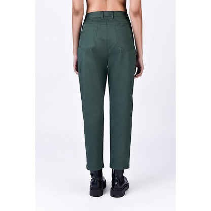 Genes Lecoanet Hemant Cotton Heavy Twill Cropped Trousers - Green