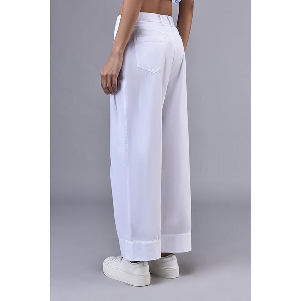 Genes Lecoanet Hemant Cotton Twill Relax Fit Trousers- White