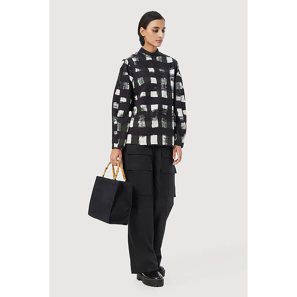Genes Lecoanet Hemant Easy Fit Sweatshirt With All-Over Large Checks Print