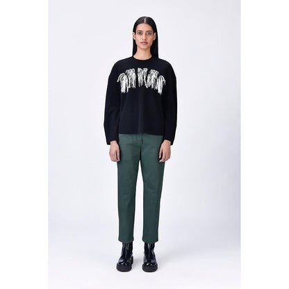 Genes Lecoanet Hemant Crepe Sweatshirt With Typography Embroidery