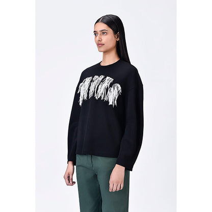Genes Lecoanet Hemant Crepe Sweatshirt With Typography Embroidery