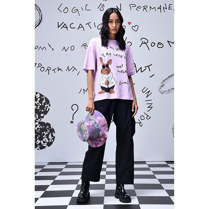 Genes Lecoanet Hemant Regular Fit Rabbit T-Shirt - Smoothie Pink