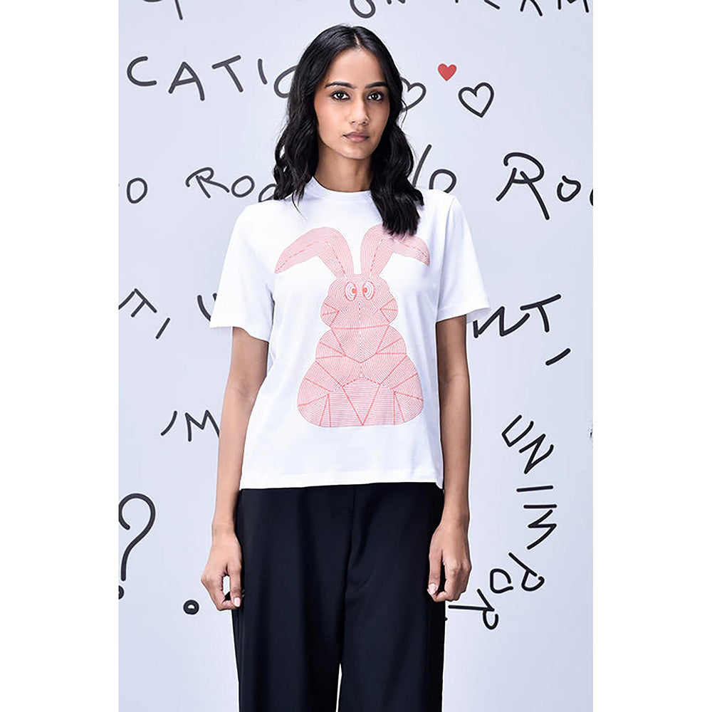 Genes Lecoanet Hemant Scribble Text T-Shirt -White