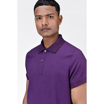 Genes Lecoanet Hemant Regular Fit Polo With Dtm Collar-Amethyst