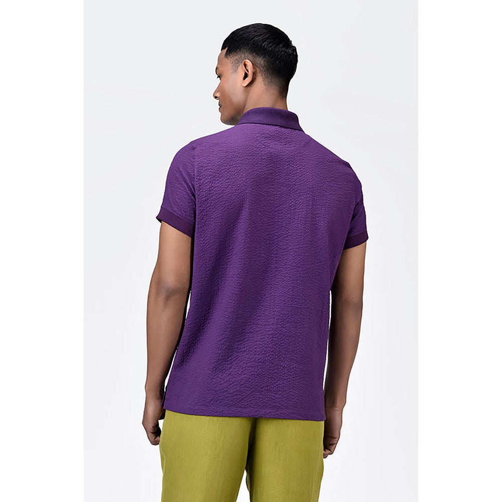 Genes Lecoanet Hemant Regular Fit Polo With Dtm Collar-Amethyst