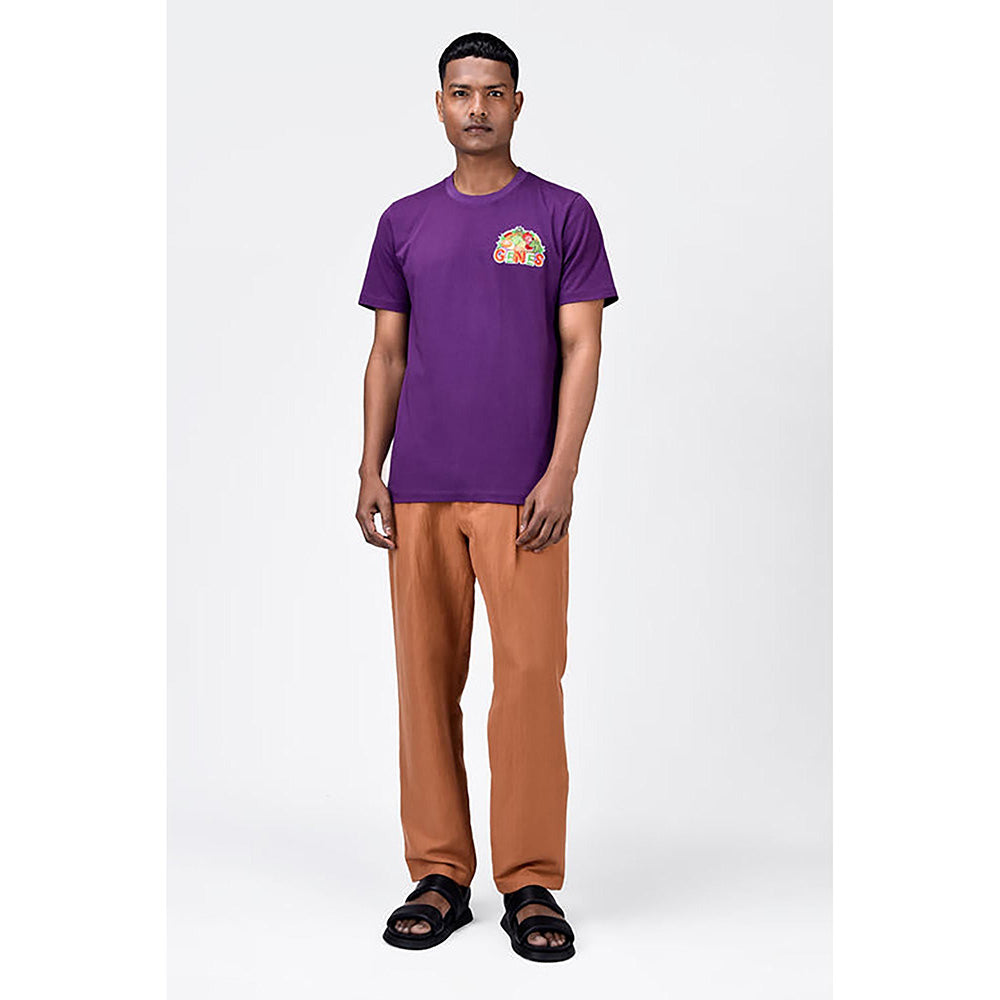 Genes Lecoanet Hemant Regular Fit Men's T-Shirt With Genes Fruit Basket Embroidery
