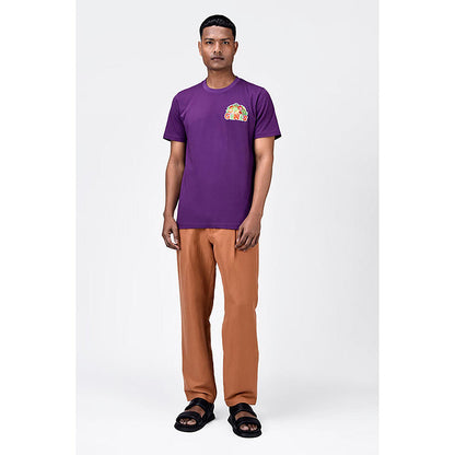 Genes Lecoanet Hemant Regular Fit Men's T-Shirt With Genes Fruit Basket Embroidery