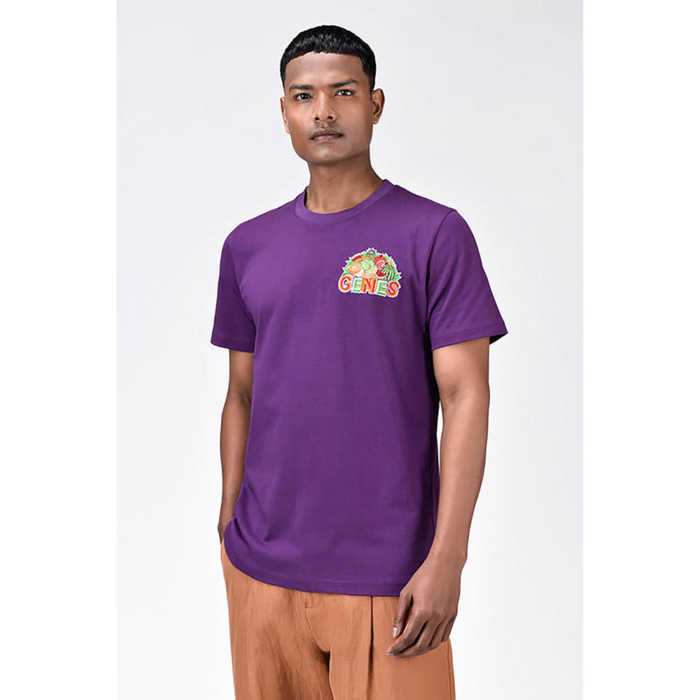 Genes Lecoanet Hemant Regular Fit Men's T-Shirt With Genes Fruit Basket Embroidery