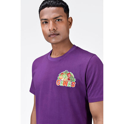 Genes Lecoanet Hemant Regular Fit Men's T-Shirt With Genes Fruit Basket Embroidery