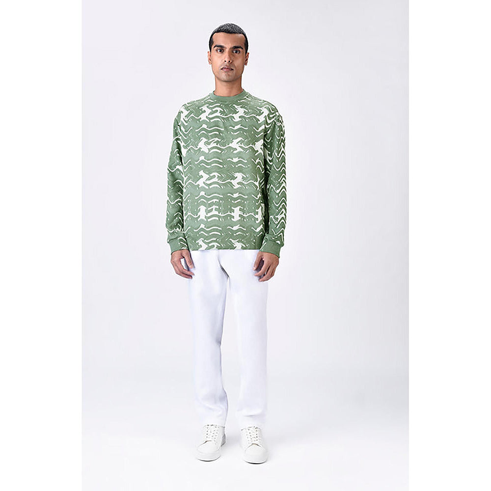 Genes Lecoanet Hemant Banana Crepe Sweatshirt With Solar Flare Print