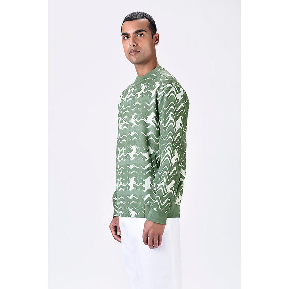 Genes Lecoanet Hemant Banana Crepe Sweatshirt With Solar Flare Print