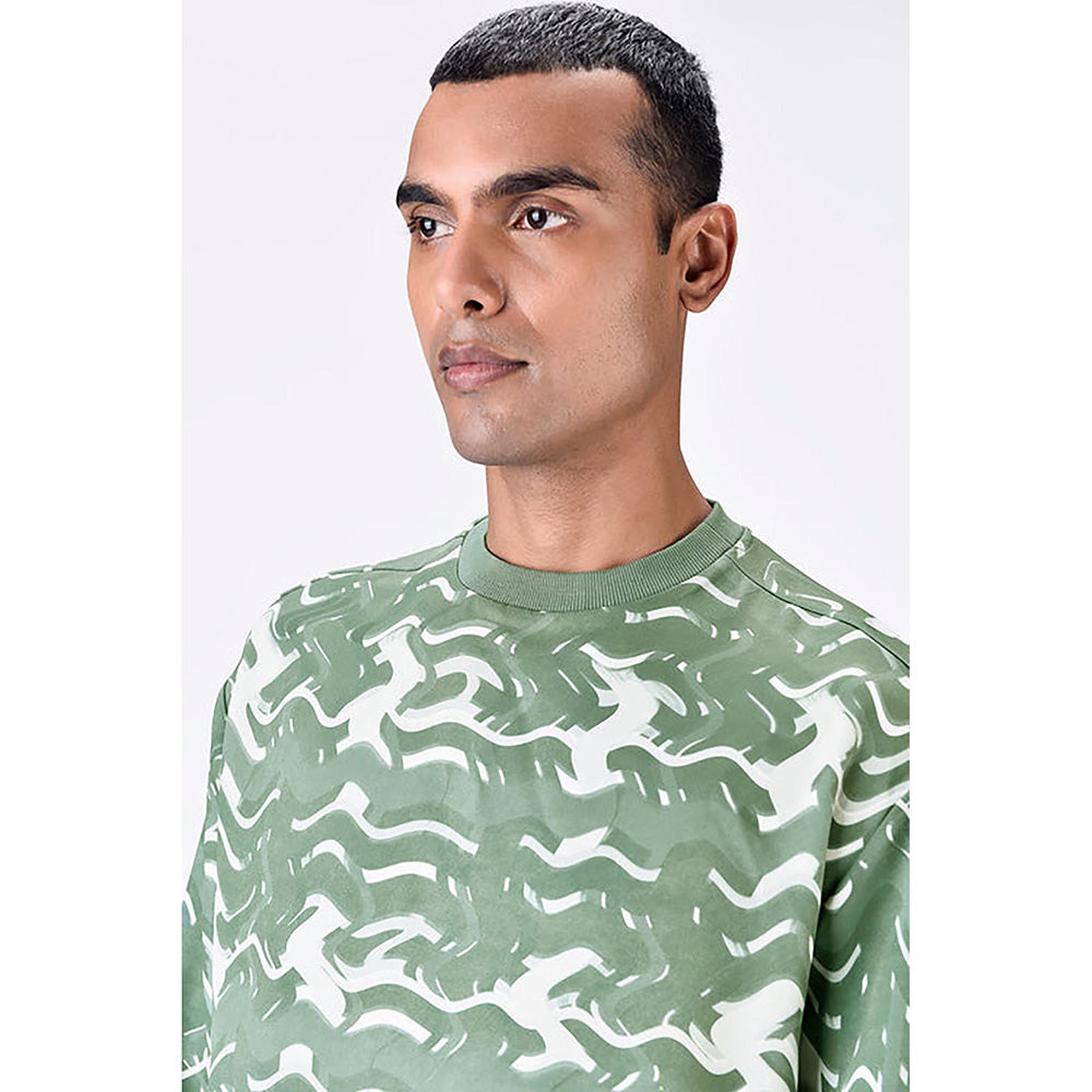 Genes Lecoanet Hemant Banana Crepe Sweatshirt With Solar Flare Print