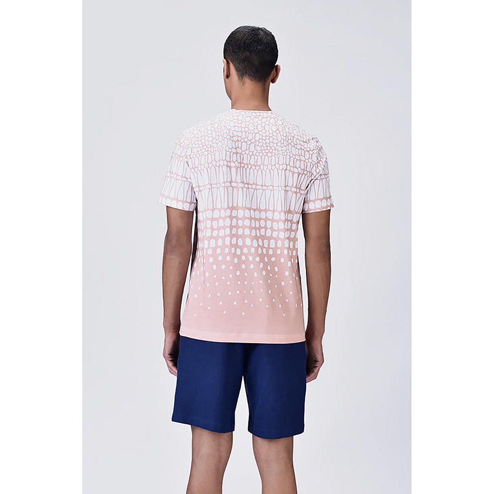 Genes Lecoanet Hemant Regular Fit Crew Neck T-Shirt With Cell Degrade Print