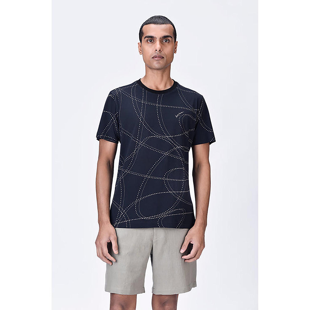 Genes Lecoanet Hemant Crew Neck T-Shirt With Dotted Aurora Print