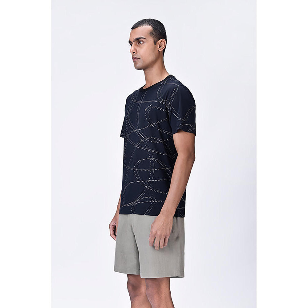 Genes Lecoanet Hemant Crew Neck T-Shirt With Dotted Aurora Print