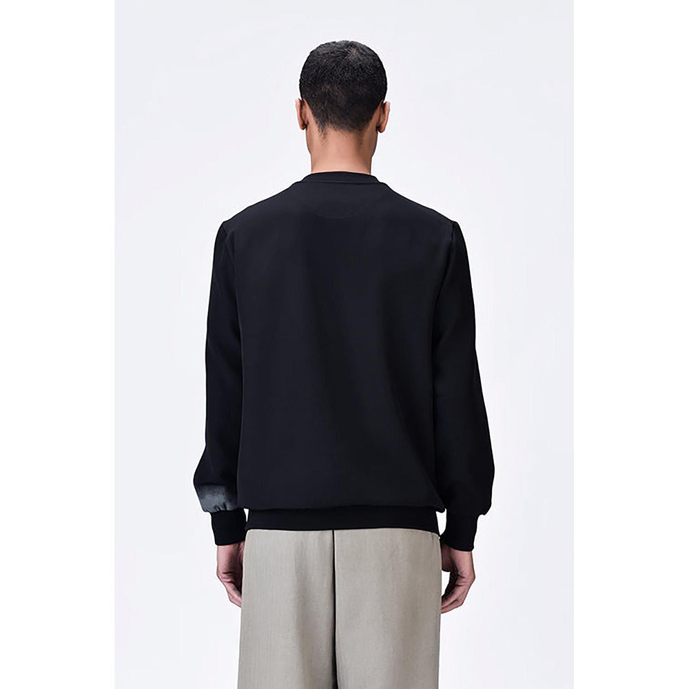 Genes Lecoanet Hemant Black Banana Crepe Sweatshirt With Eclipse Print