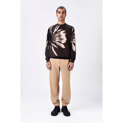 Genes Lecoanet Hemant Banana Crepe Sweatshirt With Uv Flower Print