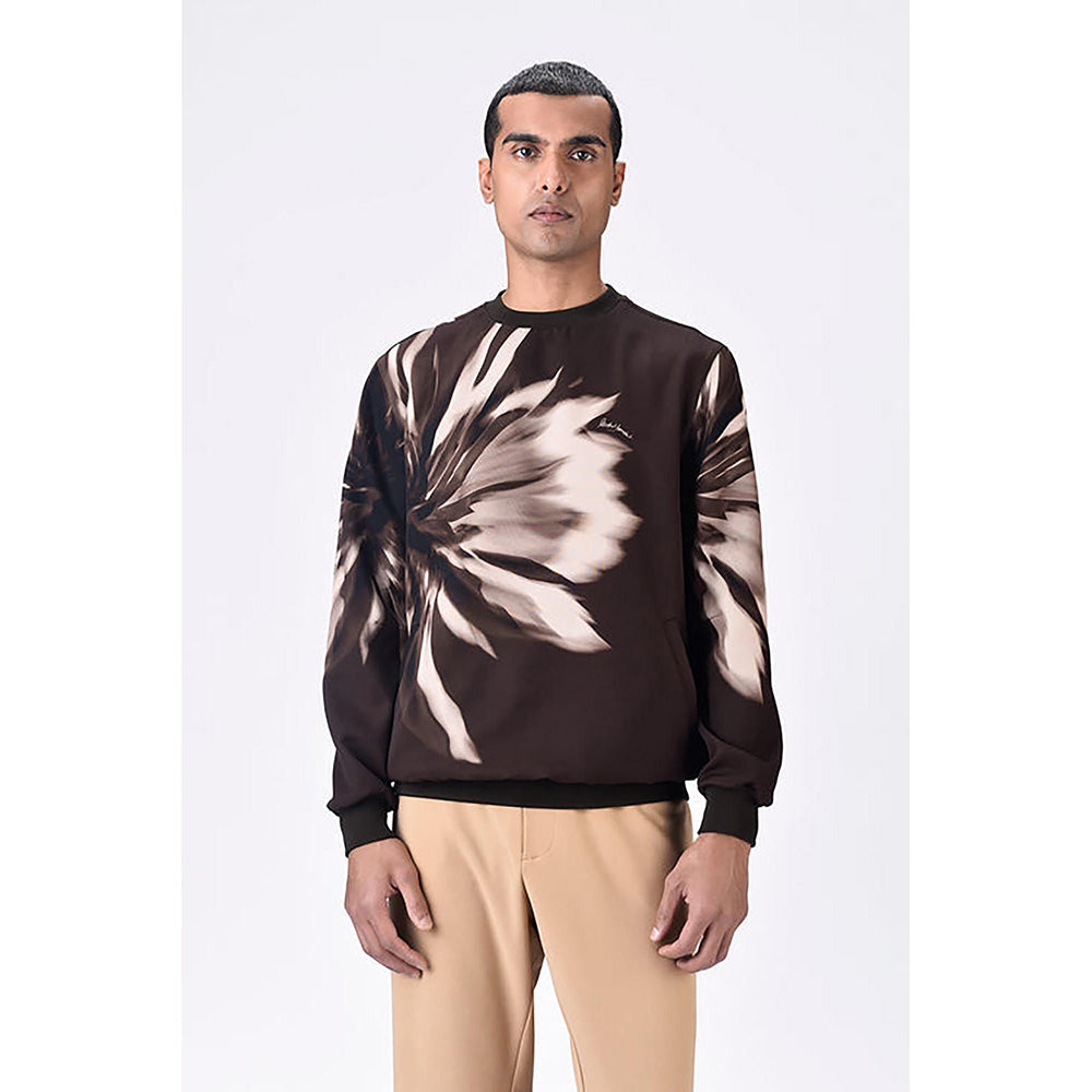 Genes Lecoanet Hemant Banana Crepe Sweatshirt With Uv Flower Print