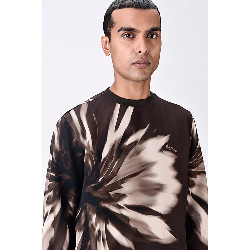 Genes Lecoanet Hemant Banana Crepe Sweatshirt With Uv Flower Print