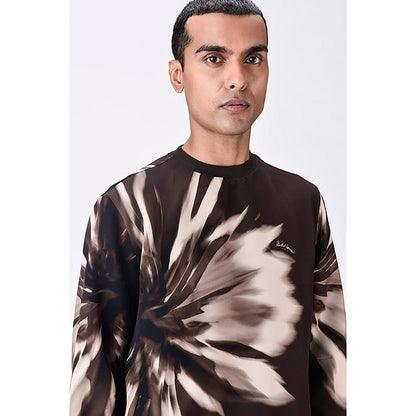 Genes Lecoanet Hemant Banana Crepe Sweatshirt With Uv Flower Print
