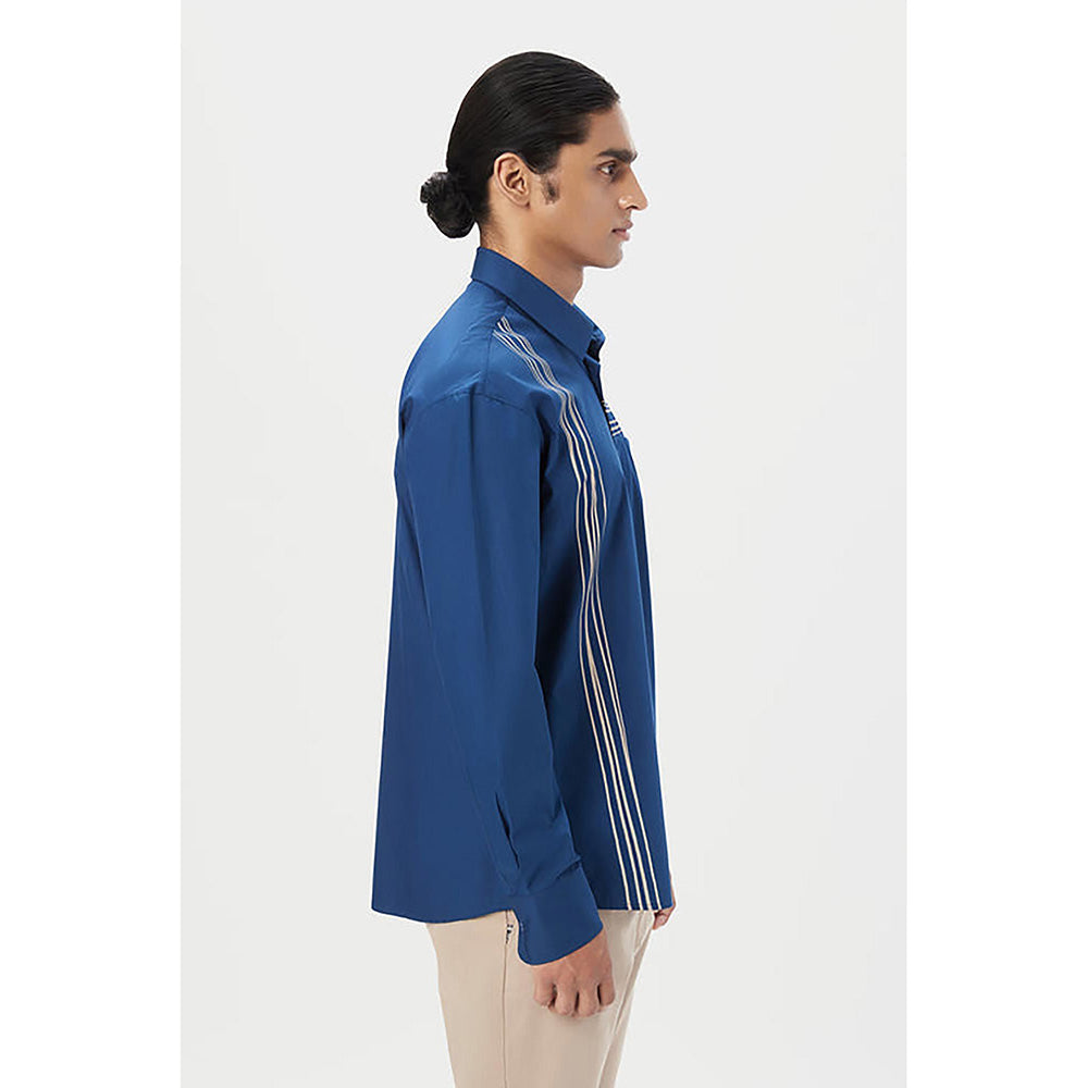 Genes Lecointe Hemant Relaxed Fit Button-Up Shirt with Drop Shoulder