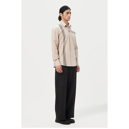 Genes Lecointe Hemant Relaxed Fit Button-Up Shirt with Drop Shoulder