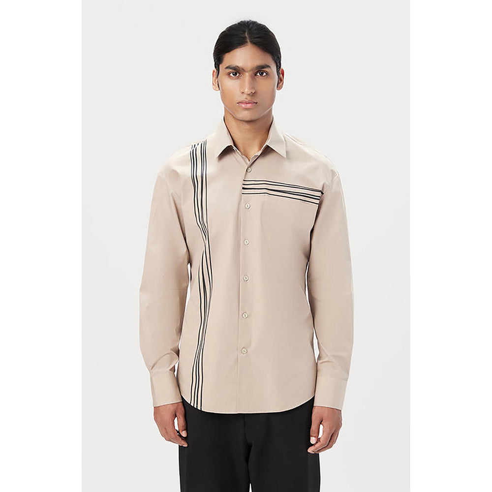 Genes Lecointe Hemant Relaxed Fit Button-Up Shirt with Drop Shoulder