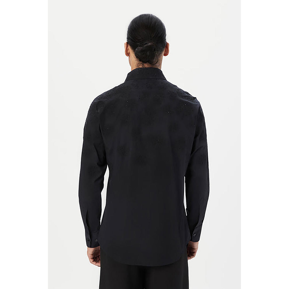 Genes Lecointe Hemant Regular Fit Button-Up Shirt with Gingko Thread Embroidery