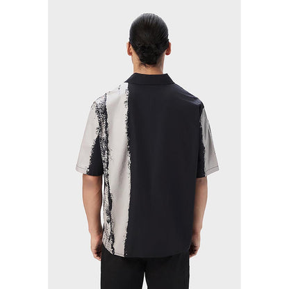 Genes Lecointe Hemant Relaxed Fit Half Sleeve Shirt with Zipper Front Opening