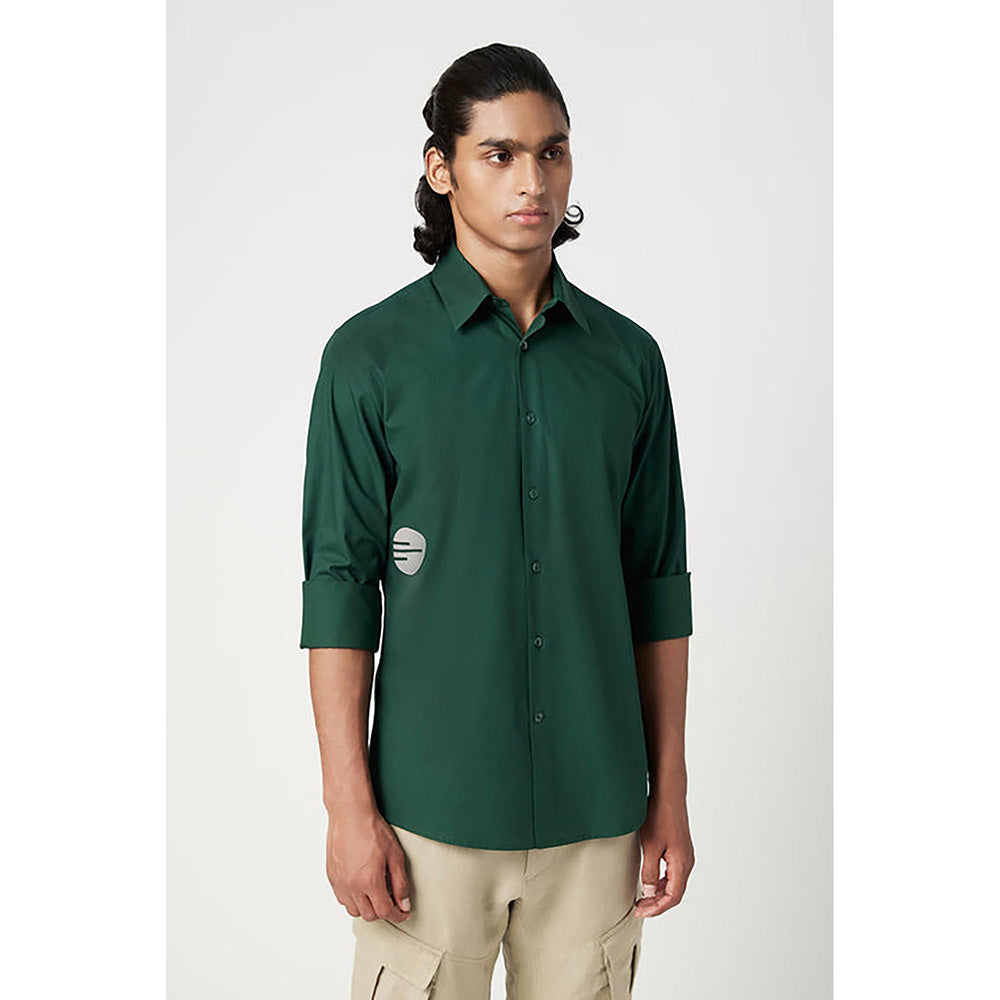 Genes Lecointe Hemant Regular Fit Button Up Shirt with Artistic Stamp Print