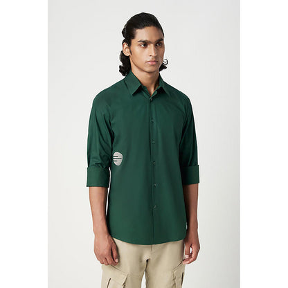 Genes Lecointe Hemant Regular Fit Button Up Shirt with Artistic Stamp Print