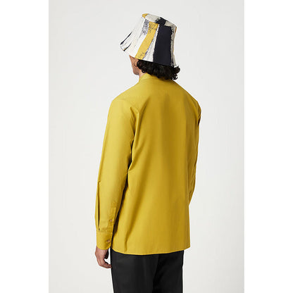 Genes Lecointe Hemant Easy Fit Button Up Shirt with Artful Stamp Print