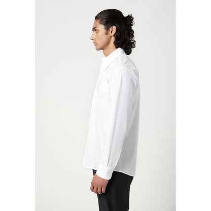 Genes Lecointe Hemant Regular Fit Button-Up Shirt with Floral Thread Embroidery