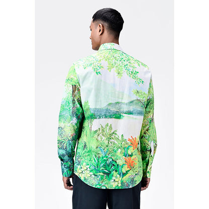 Genes Lecointe Hemant Men's Full Sleeve Shirt with Landscape Print