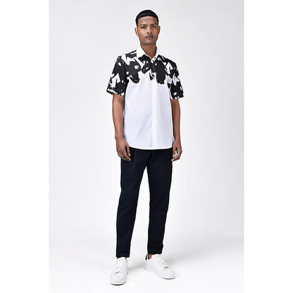 Genes Lecointe Hemant Half-Sleeve Moth Mirage Button-Up Shirt