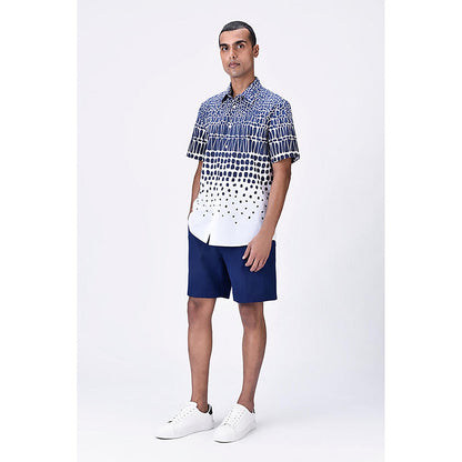 Genes Lecointe Hemant Regular Fit Half Sleeve Shirt With Cell Degrade Print