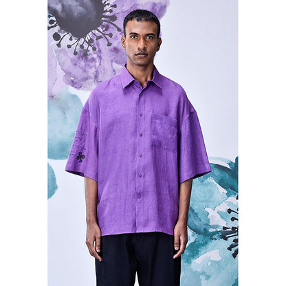 Genes Lecointe Hemant Lavender Graffiti Oversized Shirt