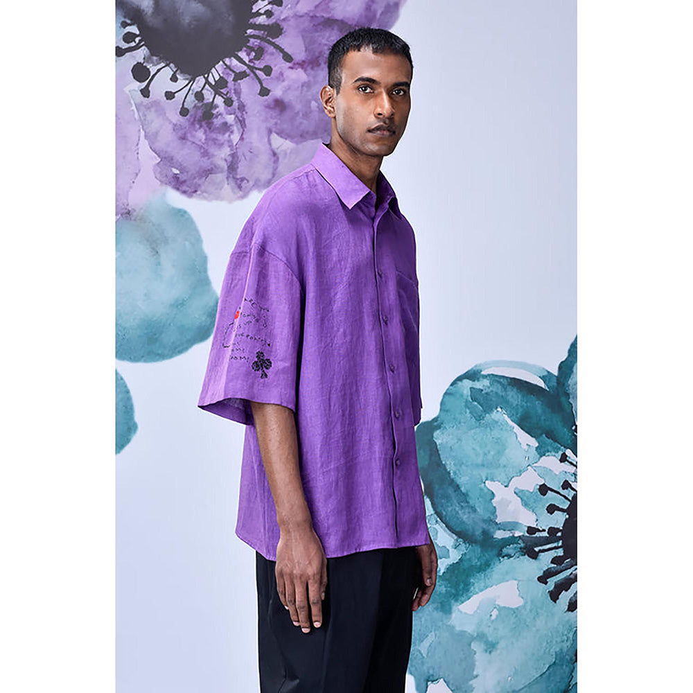 Genes Lecointe Hemant Lavender Graffiti Oversized Shirt