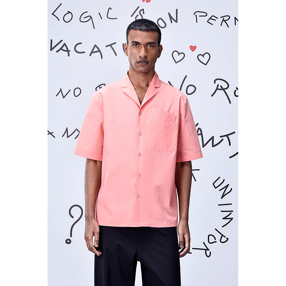 Genes Lecointe Hemant Overlapping Pocket Relax Fit Cuban Shirt